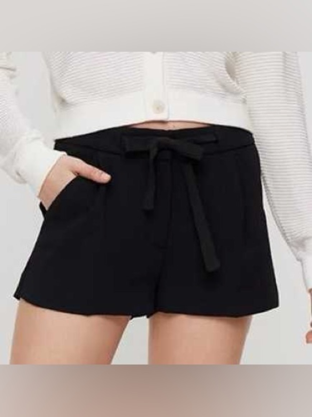 Wilfred Black Tie-Front Dress Shorts